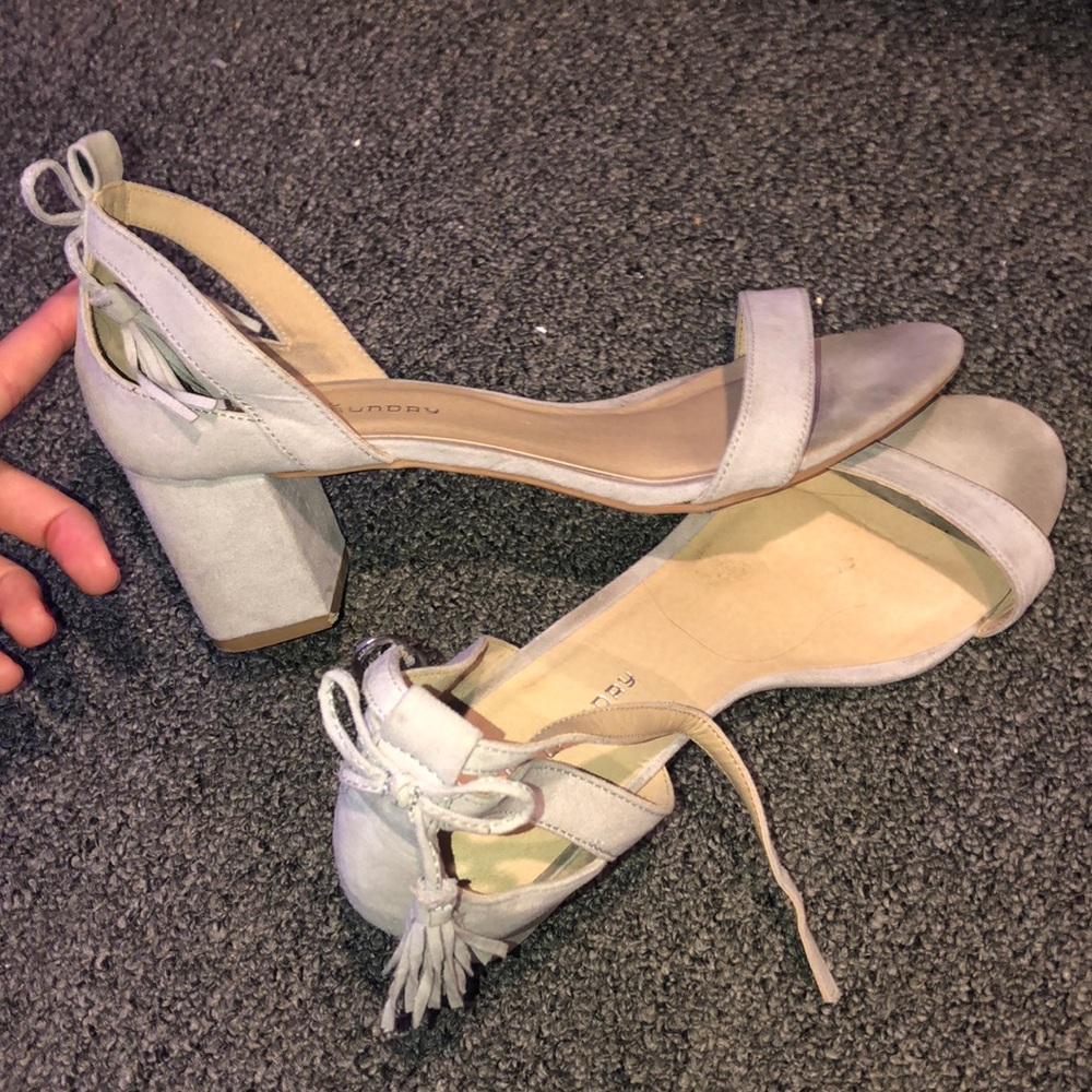 Gray 1.5 Inch Suede Heel